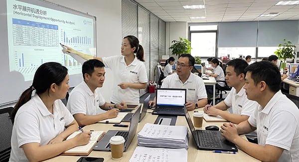 Quality review meeting analyzing horizontal deployment opportunities